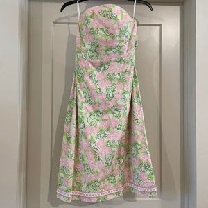 Lilly Pulitzer vintage tie back strapless dress